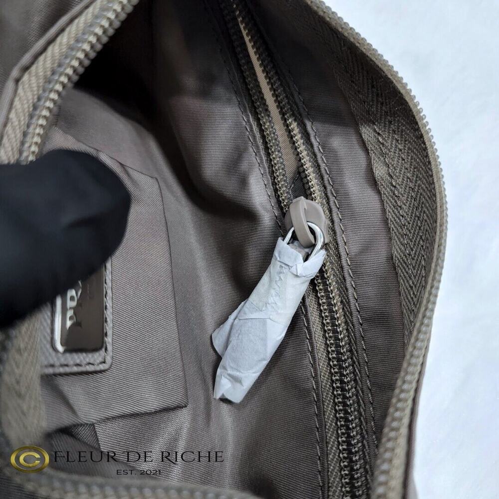 Prada Necessaire Tessuto Nylon Small Toiletry Clutch Case Gray Argilla 1NA011 - Picture 8 of 13